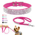 Suede Leather Puppy Dog Collar & Leash